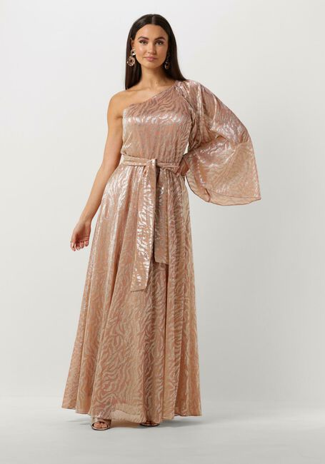 Roze ACCESS Maxi jurk SHIMMERY ONE-SHOULDER ANIMAL PRINT - large