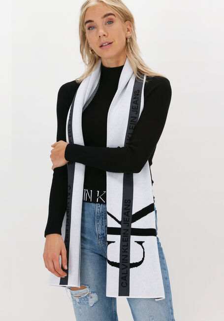 Witte CALVIN KLEIN Sjaal COTTON TAPE SCARF - large
