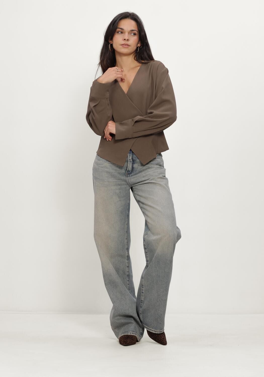 NEO NOIR Dames Blouses Reline Crepe Blouse Taupe