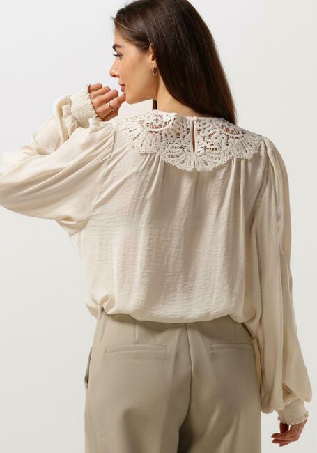 Gebroken wit SUMMUM Blouses TOP DRAPY SATIN - large
