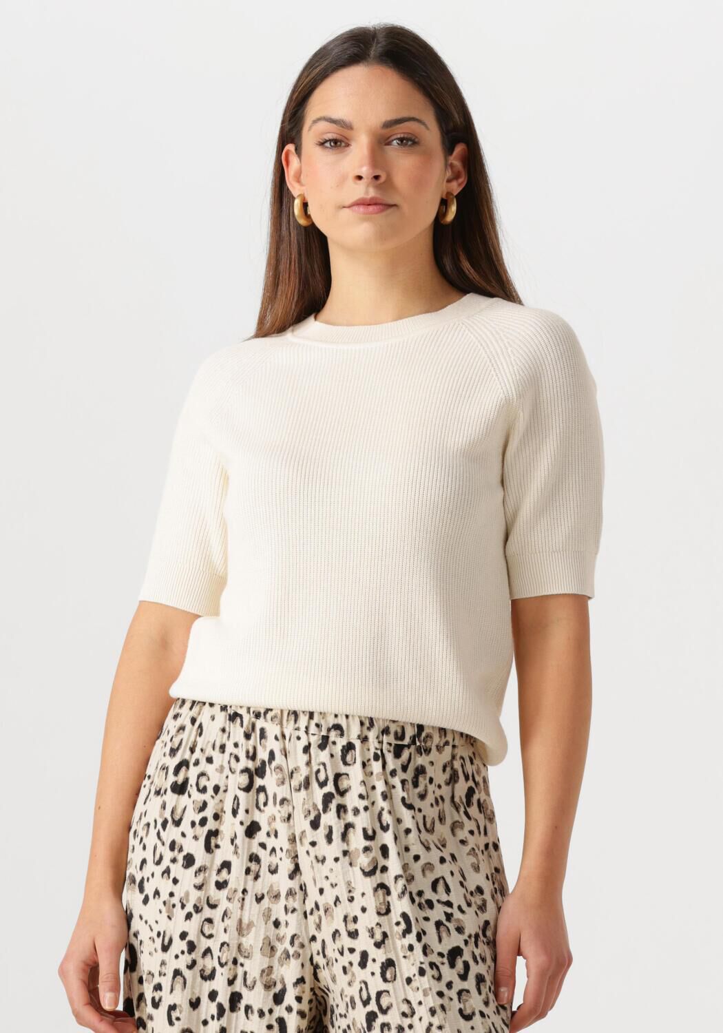 SELECTED FEMME Dames Tops & T-shirts Slfelinna New Ss Knit Top Beige