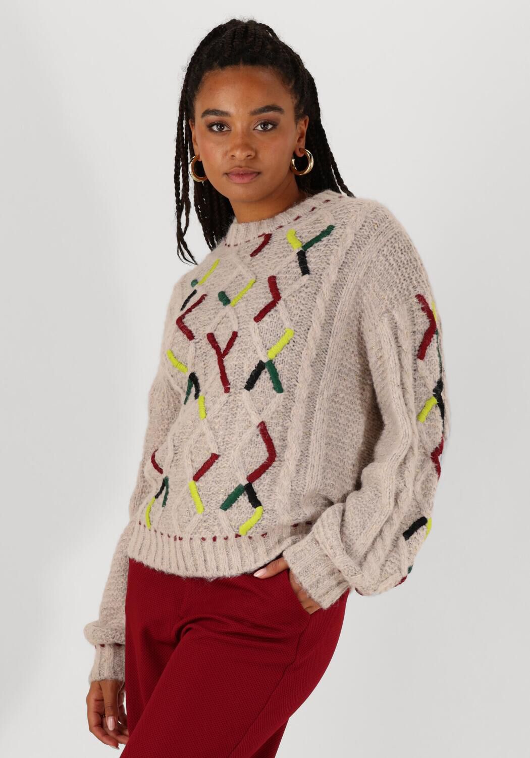 Pom Amsterdam Kabelroze Trui & Vest Multicolor Dames