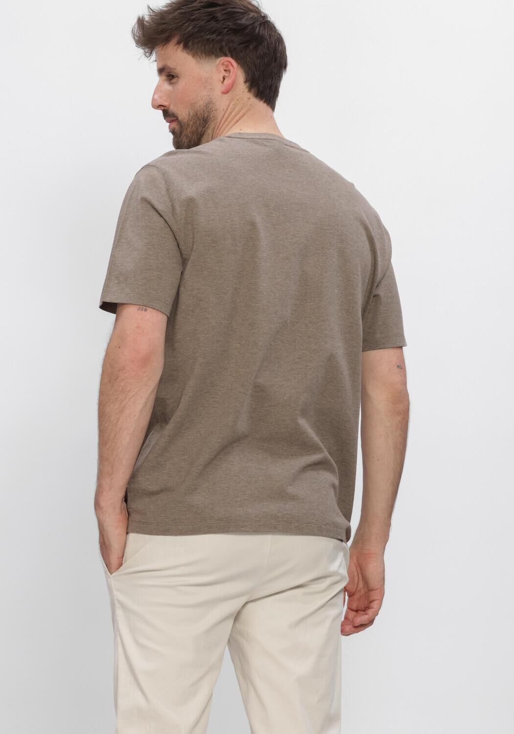 Bruine PROFUOMO T-shirt T-SHIRT CREW NECK MERCERIZED STRETCH PIQUE - large