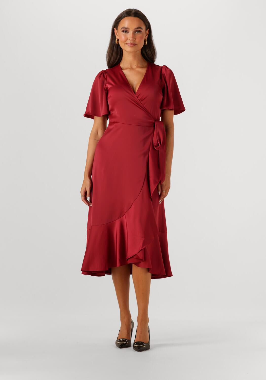 Y.A.S. Dames Jurken Yasthea 2 4 Midi Wrap Dress S. Rood