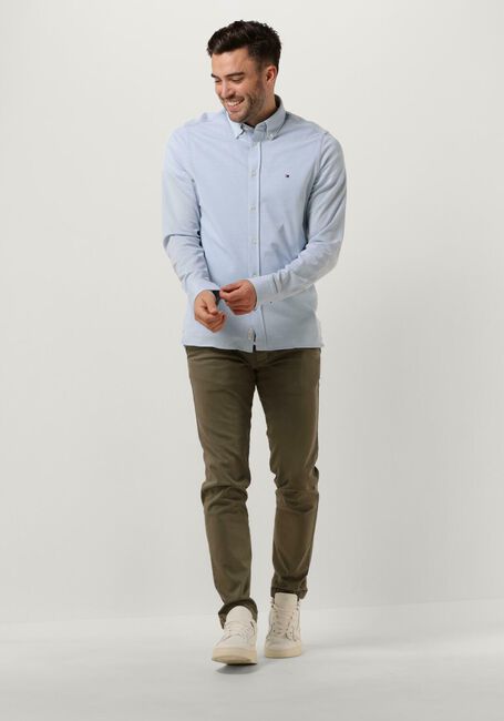 Lichtblauwe TOMMY HILFIGER Klassiek overhemd 1985 KNITTED SF SHIRT - large