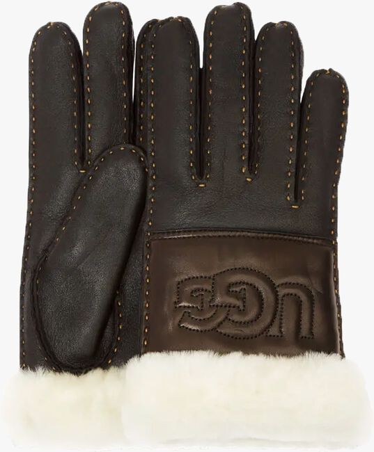 Zwarte UGG Handschoenen SHEEPSKIN LOGO GLOVE - large