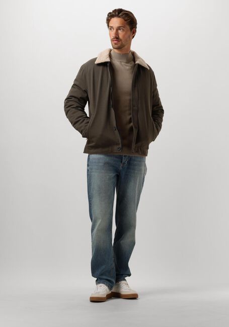 Taupe PURE PATH Coltrui ESSENTIAL KNIT MOCKNECK SWEATER - large