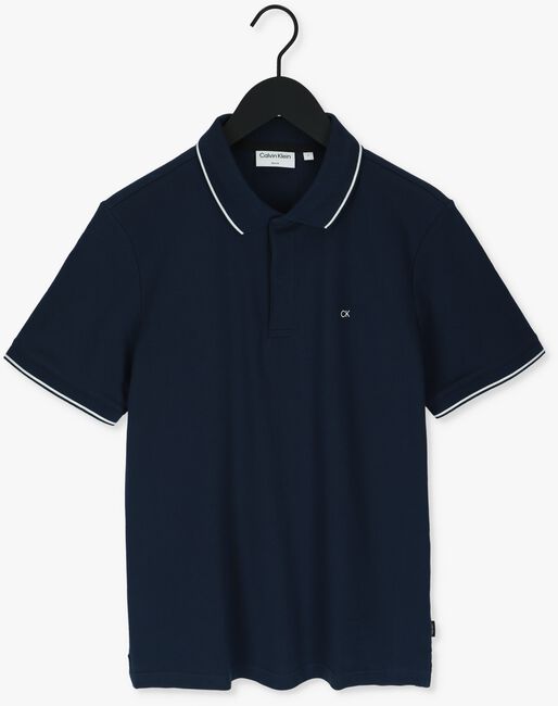 Donkerblauwe CALVIN KLEIN Polo STRETCH PIQUE TIPPING SLIM POLO - large