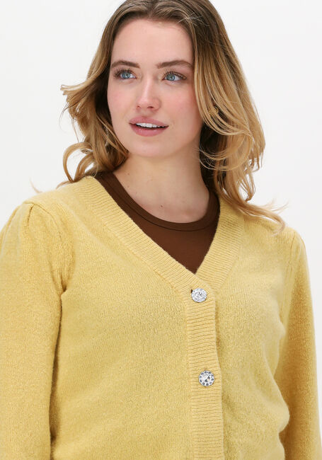 Gele OBJECT Vest EVE NONSIA L/S SHORT CARDIGAN - large