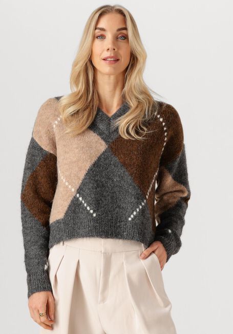 Multi ROUGE EDIT Trui ROUARGYLE LS V NECK KNIT - large