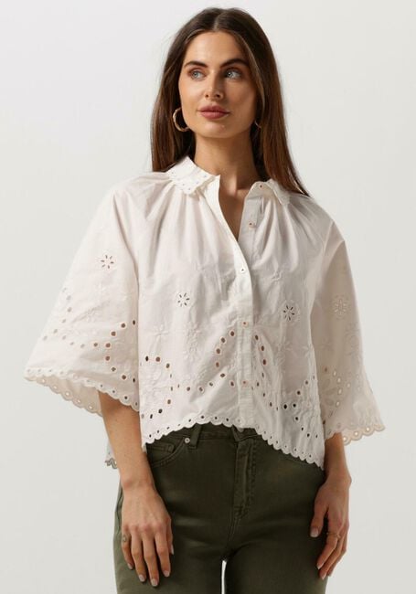 Witte SCOTCH & SODA Blouse CROP SHIRT WITH BRODERIE ANGLAISE IN ORGANIC COTTON - large