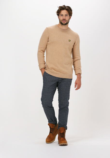 Beige LYLE & SCOTT Trui CREW NECK LAMBSWOOL BLEND JUMP - large