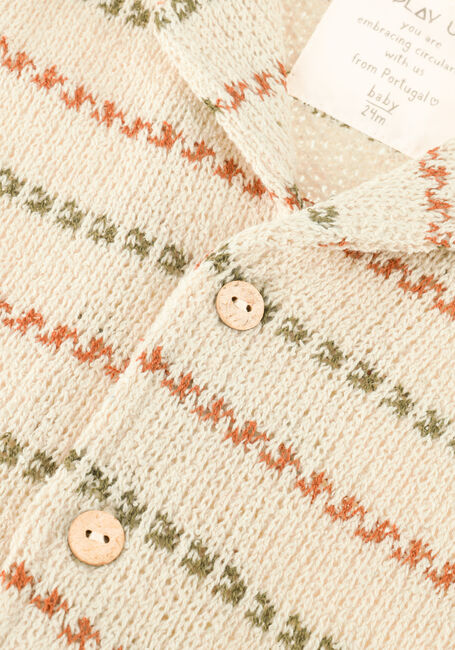 Creme PLAY UP Top STRIPED JERSEY SHIRT - large