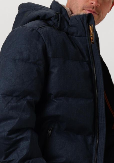 Blauwe PME LEGEND Parka's SEMI LONG JACKET YETCRAFT MELANGE TWILL - large