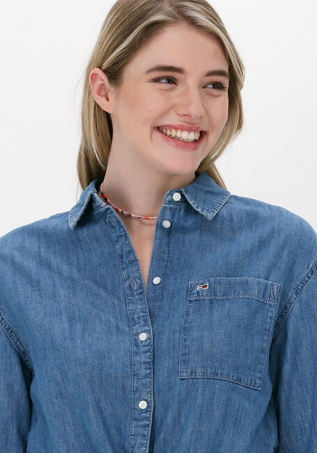 Blauwe TOMMY JEANS Blouses TJW FRONT TIE CHAMBRAY SHIRT - large