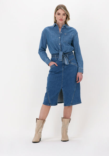 Blauwe TOMMY JEANS Blouses TJW FRONT TIE CHAMBRAY SHIRT - large