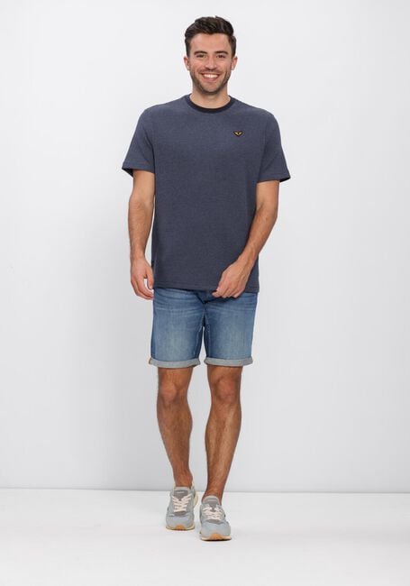 Blauwe PME LEGEND T-shirt TWO TONE TEXTURED STRIPE - large