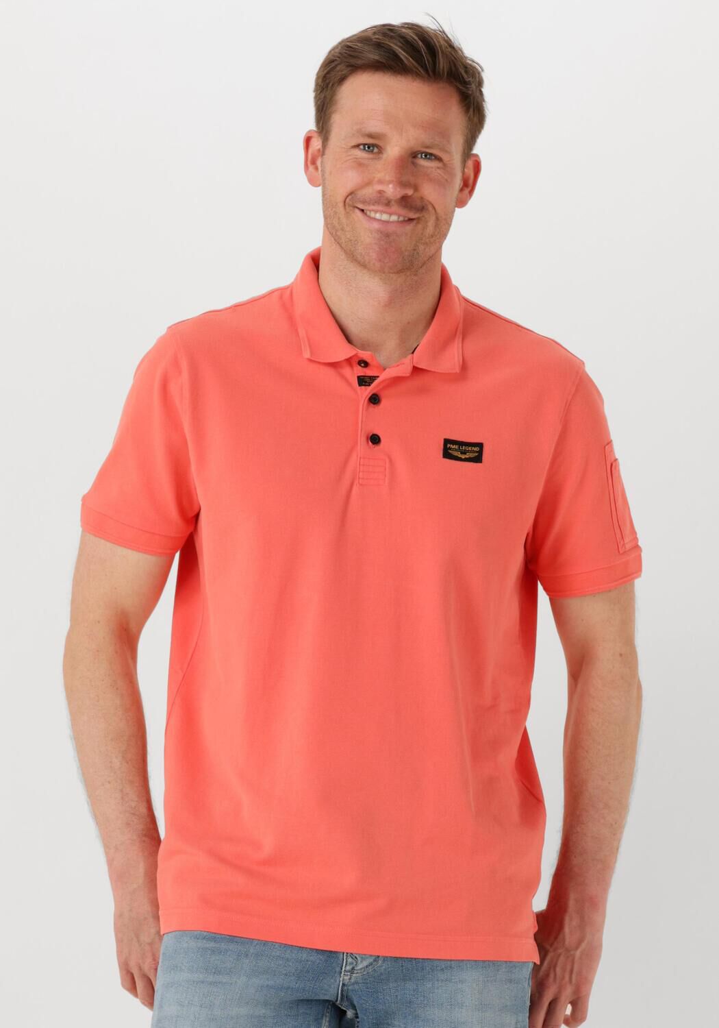 PME LEGEND Heren Polo's & T-shirts Trackway Polo Koraal