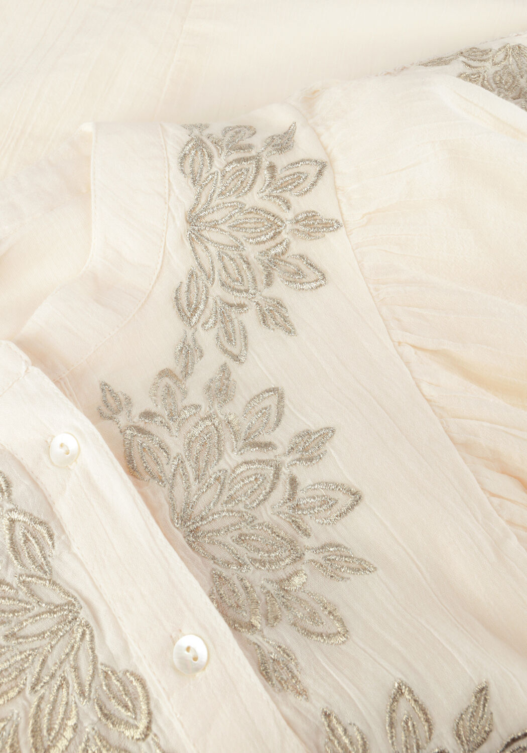 Gebroken wit SUMMUM Blouses TOP GOLD LUREX EMBROIDERY - large