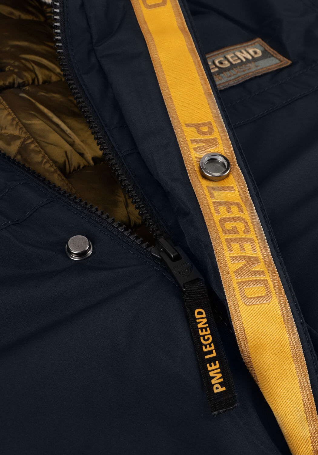 Donkerblauwe PME LEGEND Jack BOMBER JACKET ICE STRIPER 4.0 DEWSTER - large