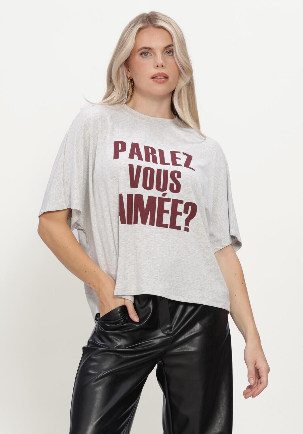 Grijze AIMEE THE LABEL Tops & T-shirts ELARAW6 SHIRT - large
