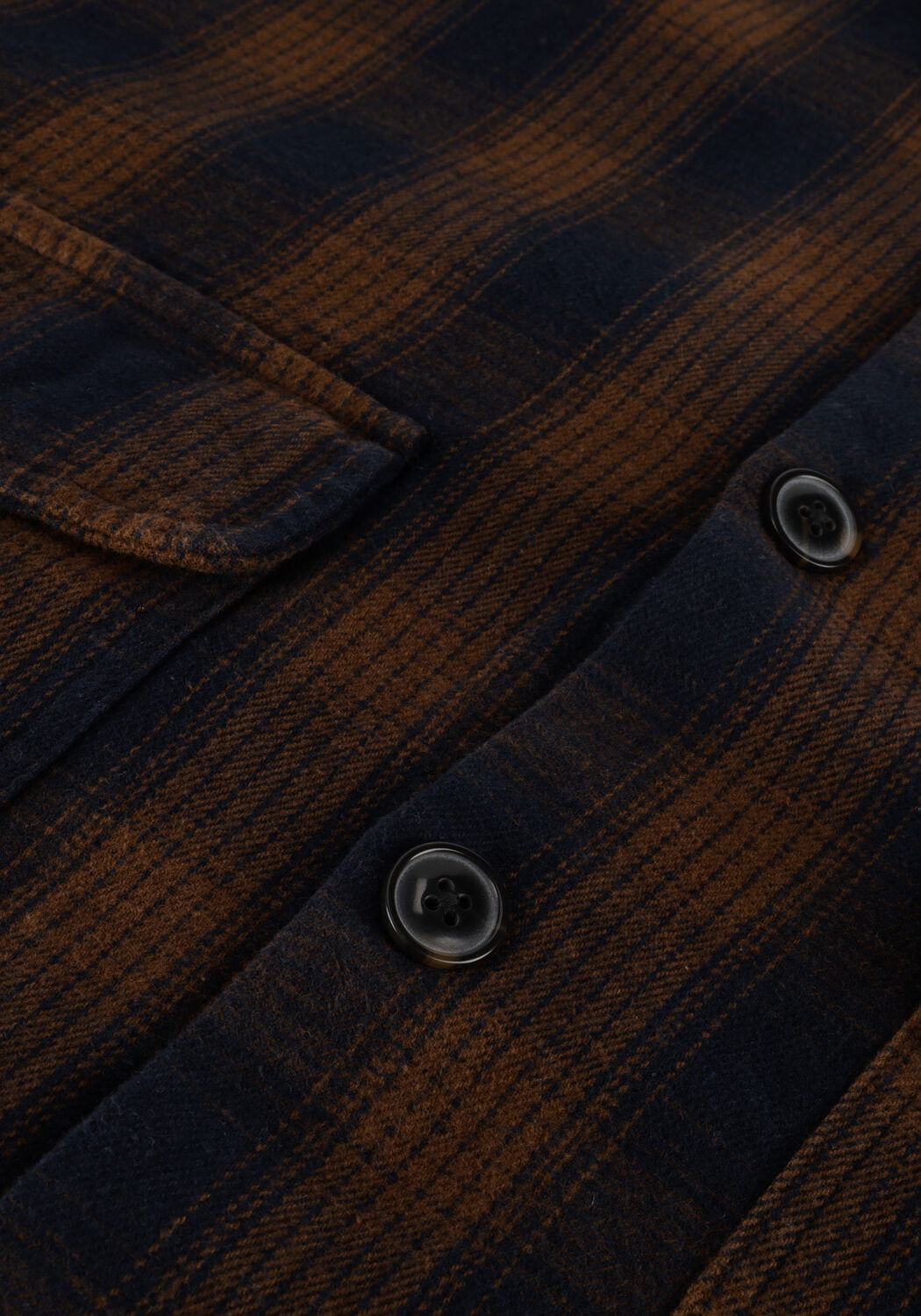 Bruine SELECTED MEN Overshirt SLHLOOSEMASON-FLANNEL OVERSHIRT W NOOS - large