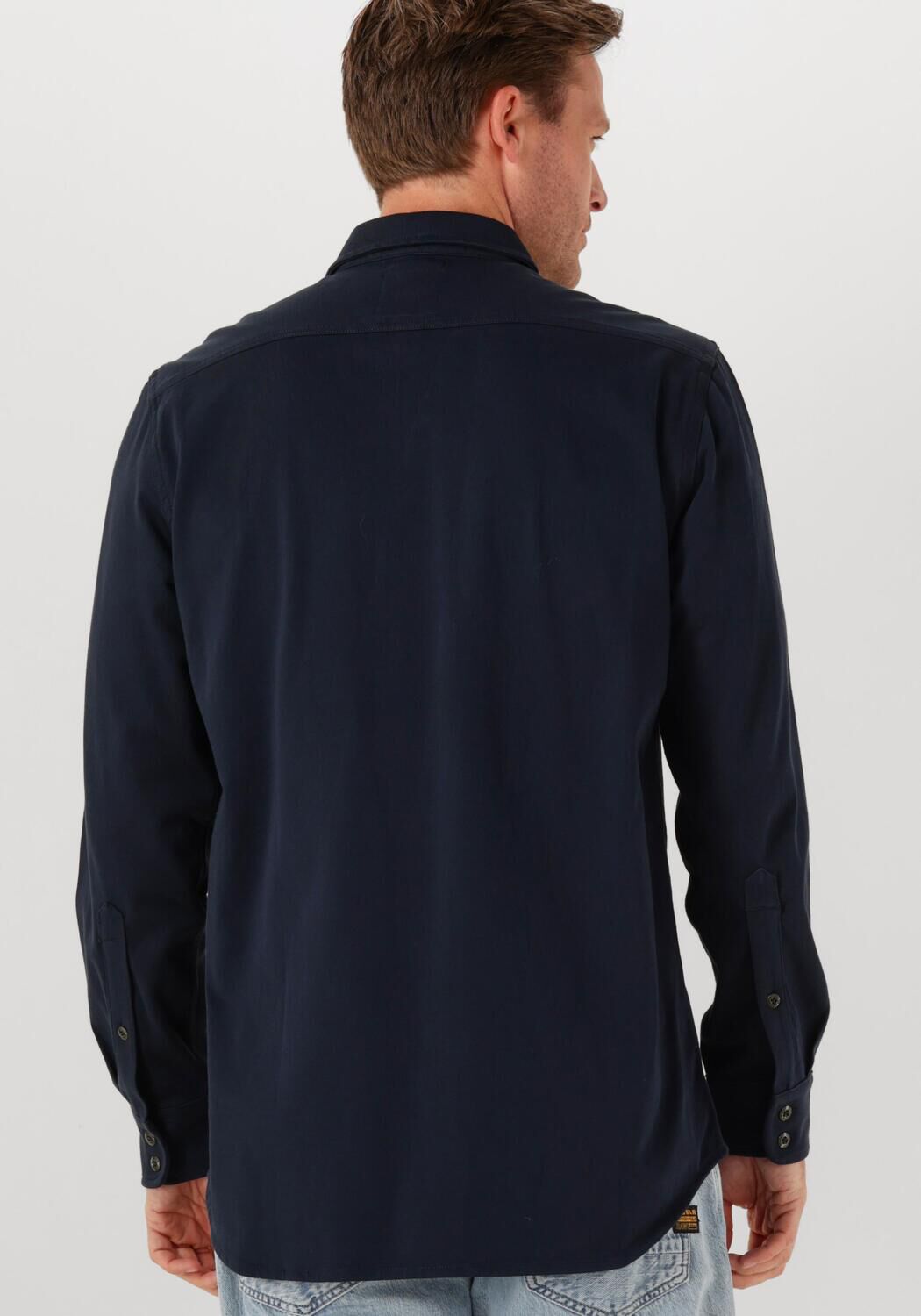 G-STAR RAW Heren Overhemden Marine Jersey Shirt L\s Blauw