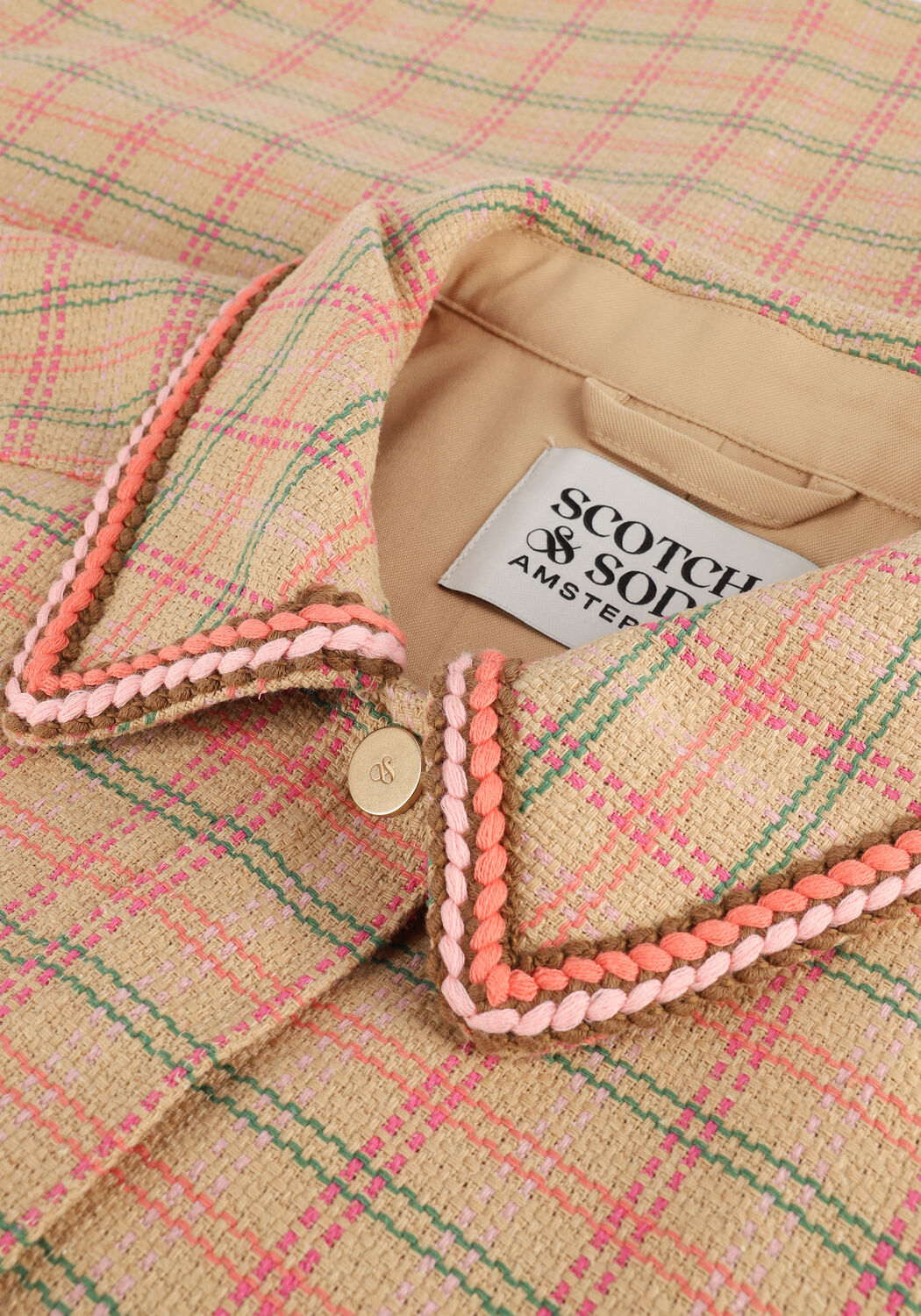 Oranje SCOTCH & SODA Jack BASKET WEAVE SHIRT JACKET IN CHECK - large