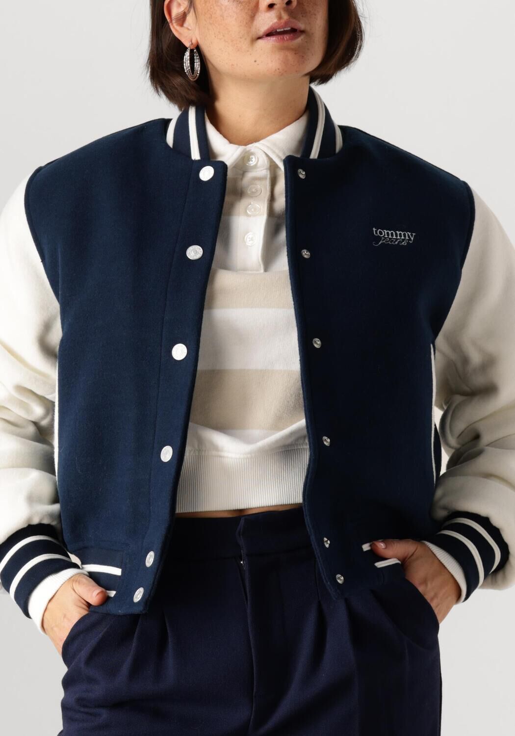 TOMMY JEANS Dames Jassen Tjw Wool Varsity Jacket Ext Donkerblauw