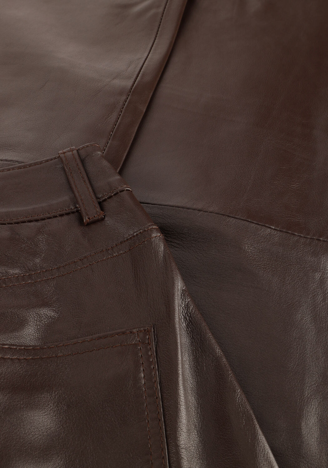 Bruine ROUGE EDIT Broeken ROUCAMDEN RW S/F LEATHER TROUSERS - large