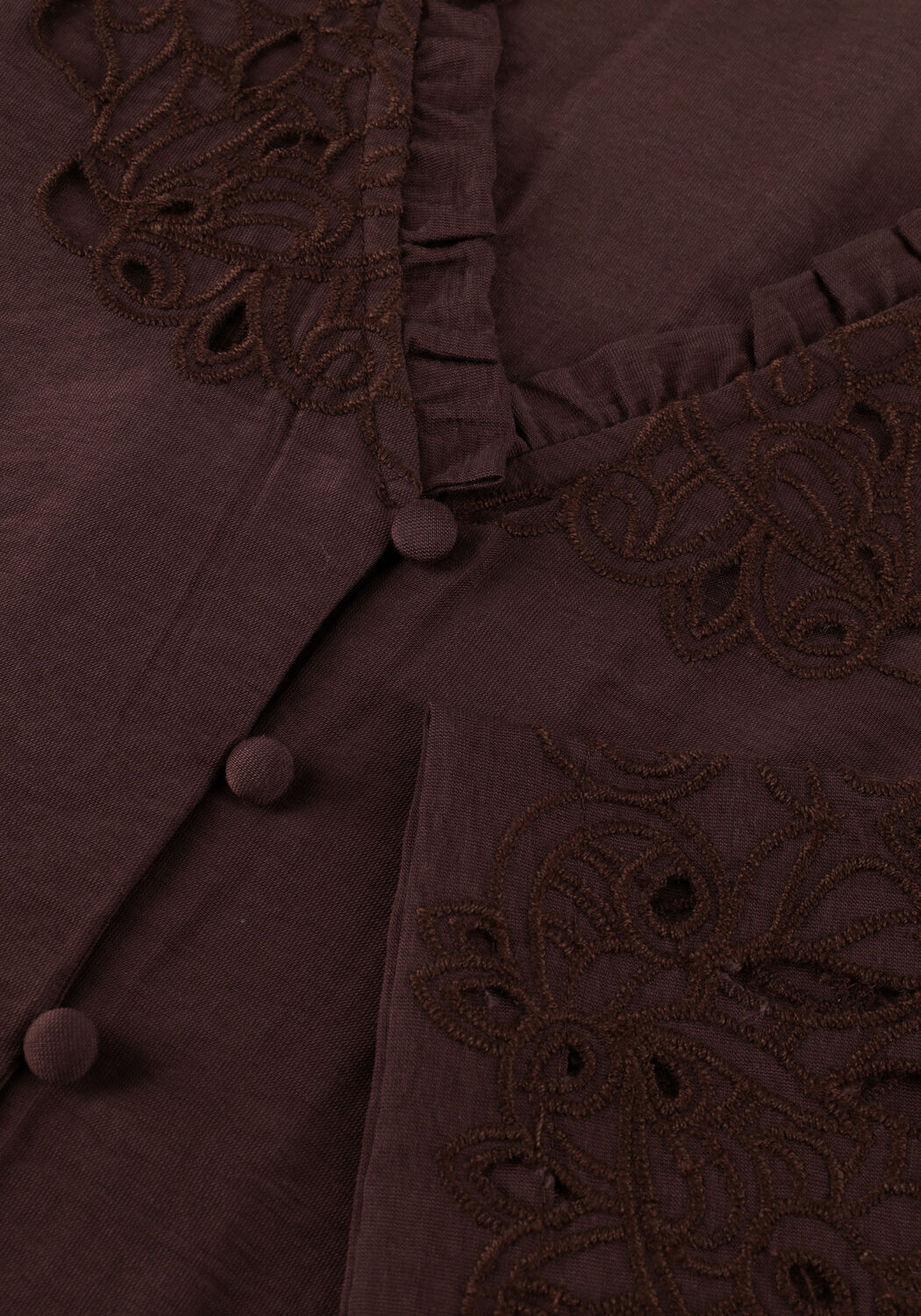 Bruine OBJECT Blouses OBJLISA YUI L/S RE V-NECK TOP - large