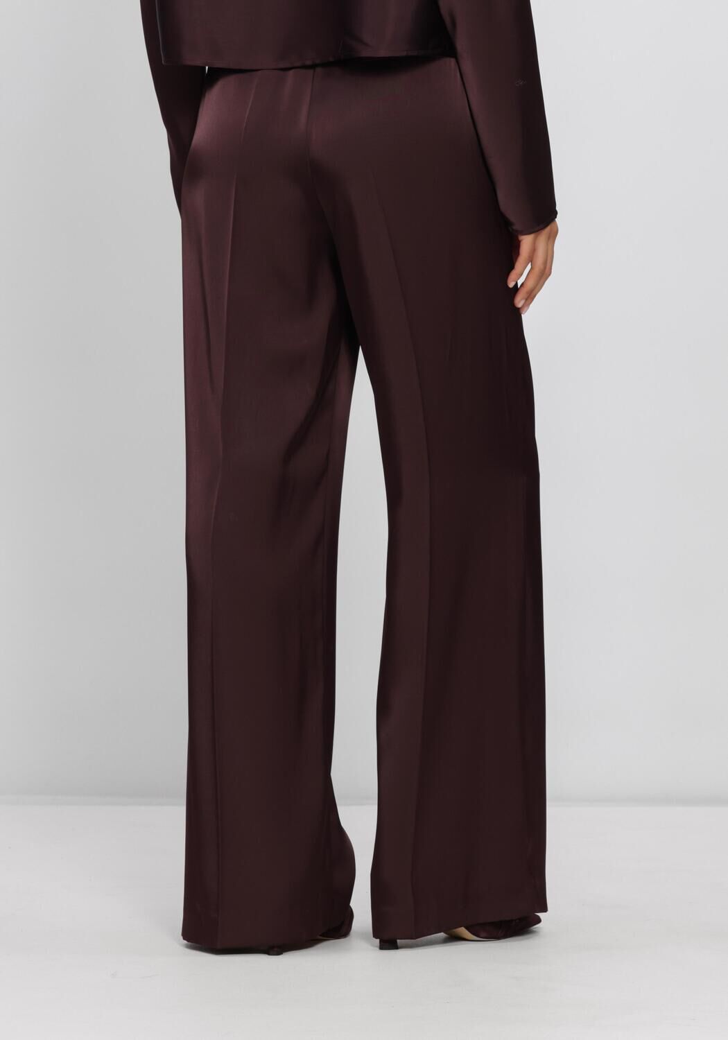 Bordeaux DANTE6 Wijde broek JULES BOLD SATIN SMART PANTS - large