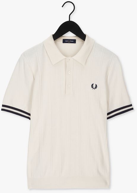Gebroken wit FRED PERRY Polo TIPPING TEXTURE KNITTED SHIRT - large
