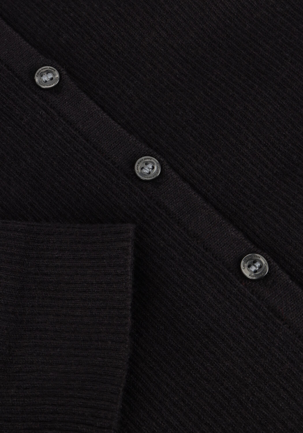 Zwarte CALVIN KLEIN Midi jurk BUTTON LONG SWEATER DRESS - large