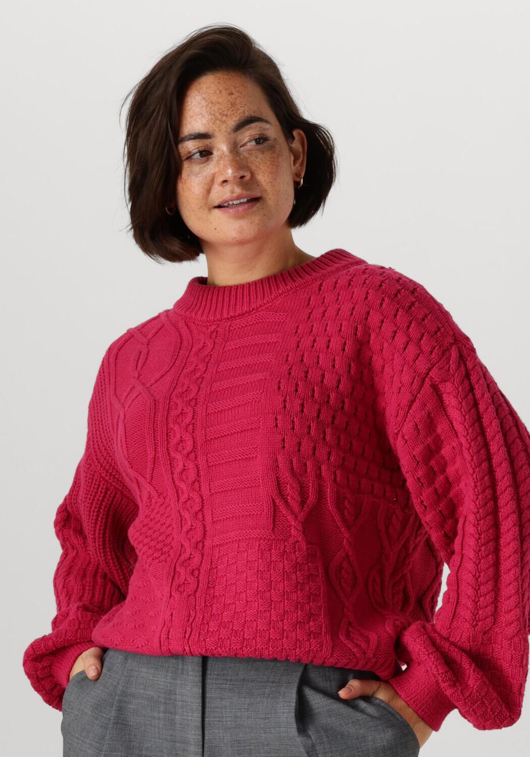 OBJECT Dames Truien & Vesten Objrush Re L s Knit Pullover Roze