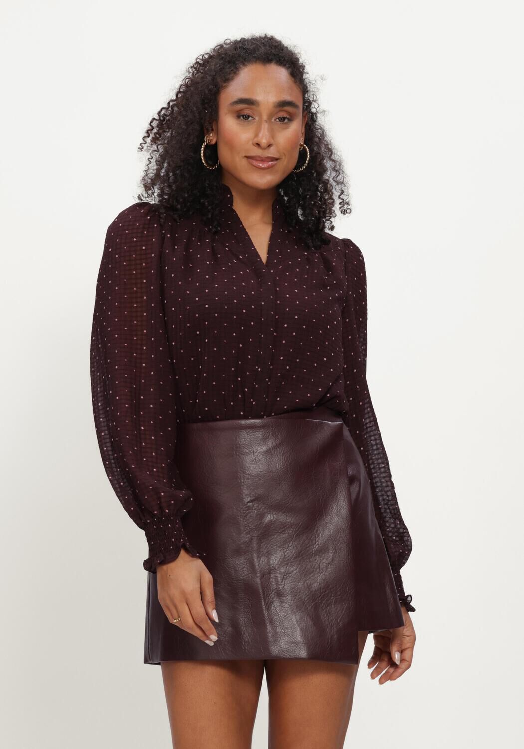 NEO NOIR Dames Blouses Astrida Dotted Blouse Bordeaux