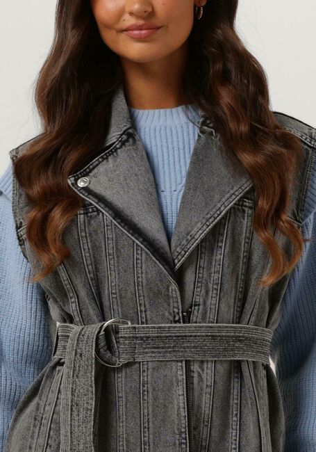 Grijze COLOURFUL REBEL Gilet YALOU DENIM GILET - large
