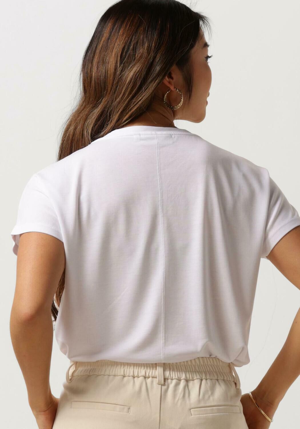MSCH COPENHAGEN Dames Tops & T-shirts Mschfenya Modal V Neck Tee Ecru