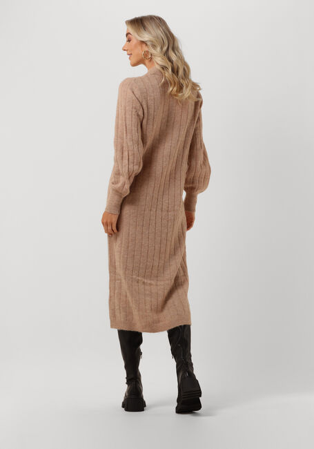 Taupe SELECTED FEMME Midi jurk GLOWIE LS KNIT O-NECK DRESS - large