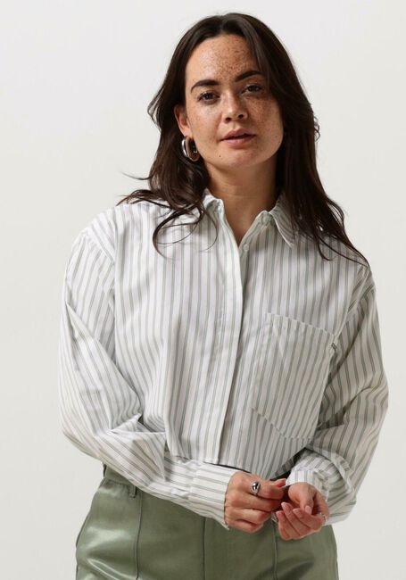 Witte COLOURFUL REBEL Blouses ALIYA STRIPED CROPPED  BLOUSE - large