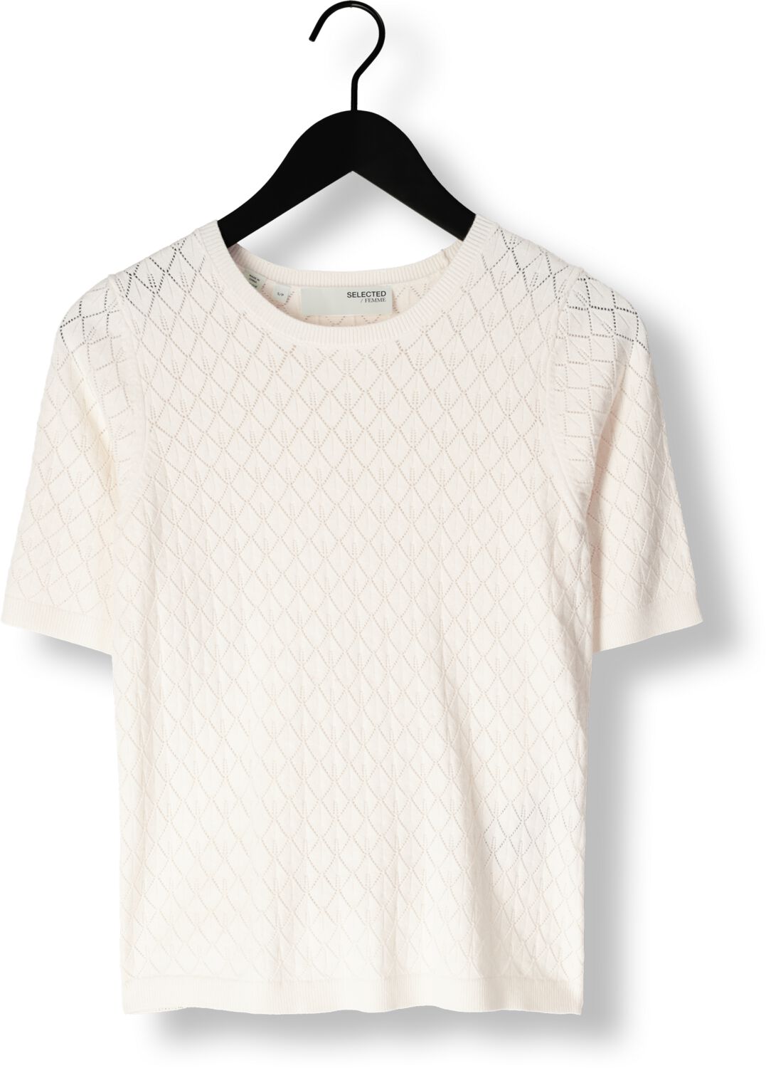 SELECTED FEMME Dames Tops & T-shirts Slfhelen 2 4 Knit Boat Neck Gebroken Wit