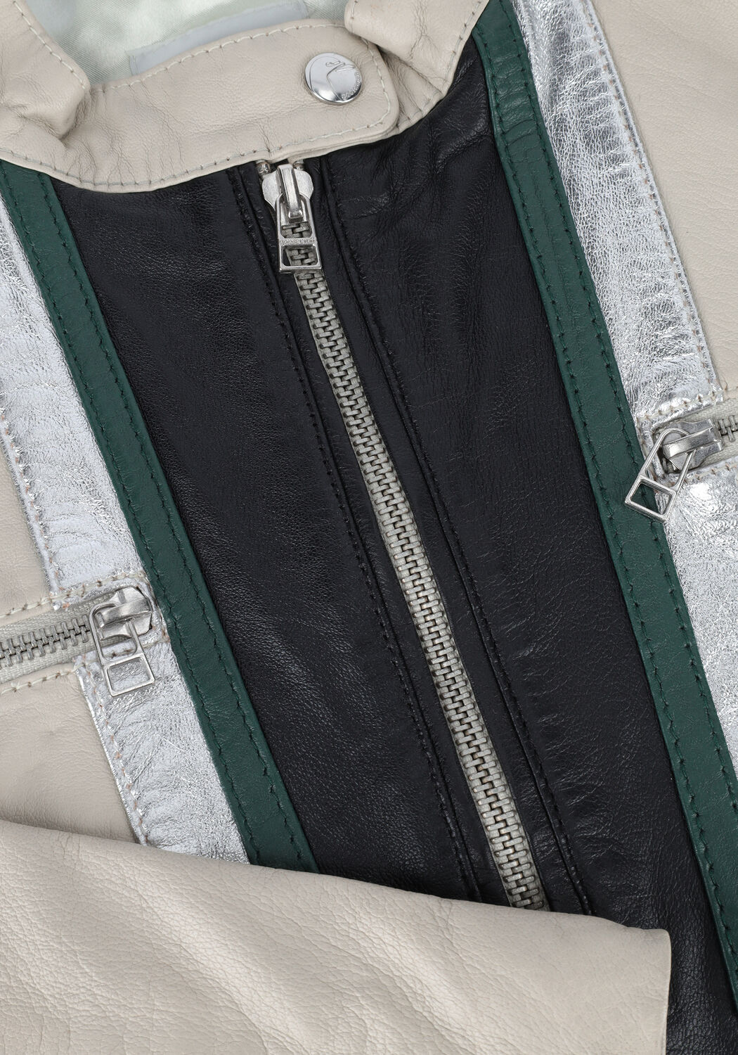 Creme GOOSECRAFT Leren jas CLUB BOMBER - large