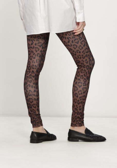 Bruine ALIX THE LABEL Legging LADIES KNITTED LEOPARD LEGGING - large