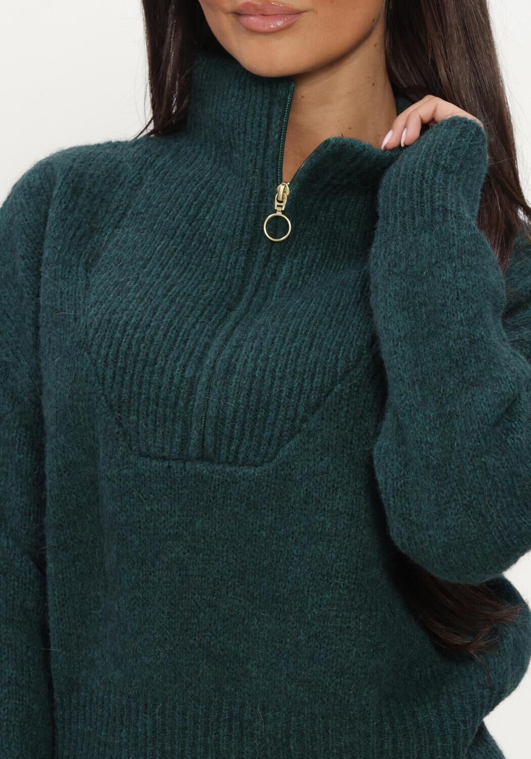 Donkergroene BY-BAR Trui BOXY BEAU PULLOVER - large