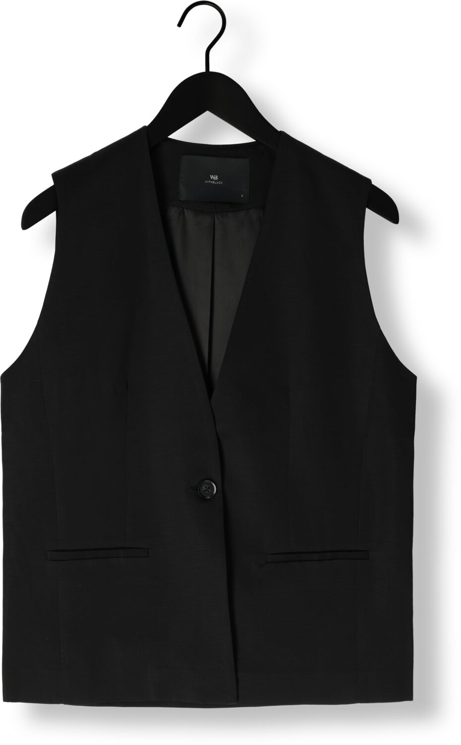 WITHBLACK Dames Blazers Wblselma Linen Waistcoat Zwart