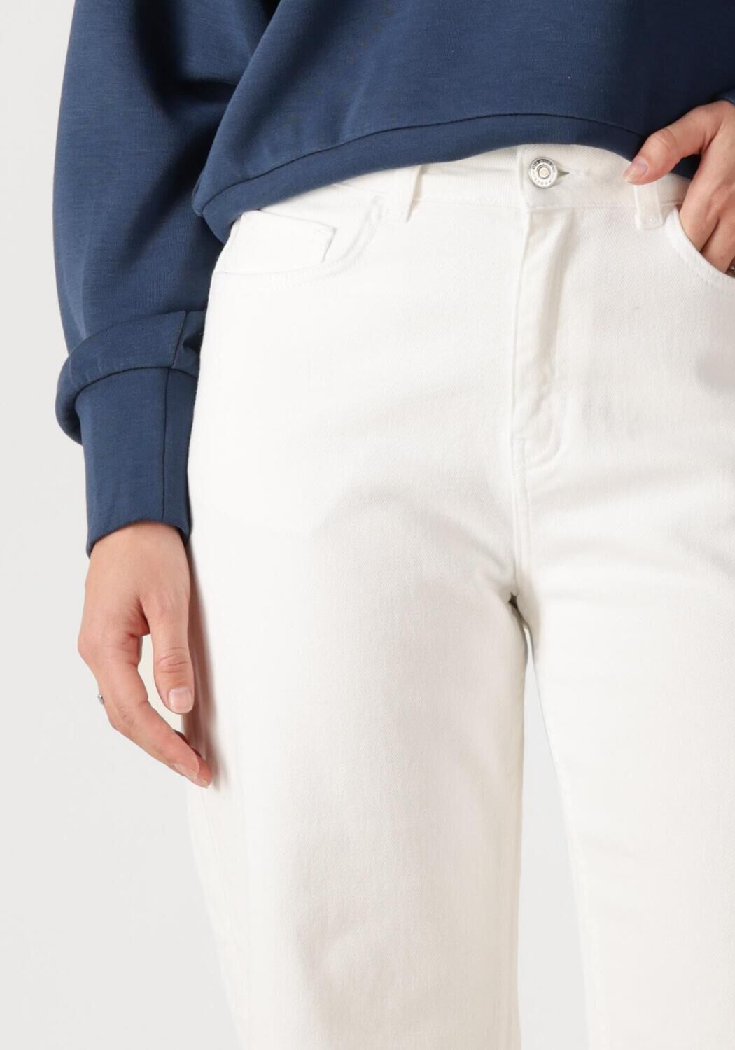 COLOURFUL REBEL Dames Broeken Gaias High Rise Wide Leg Denim Pants Wit