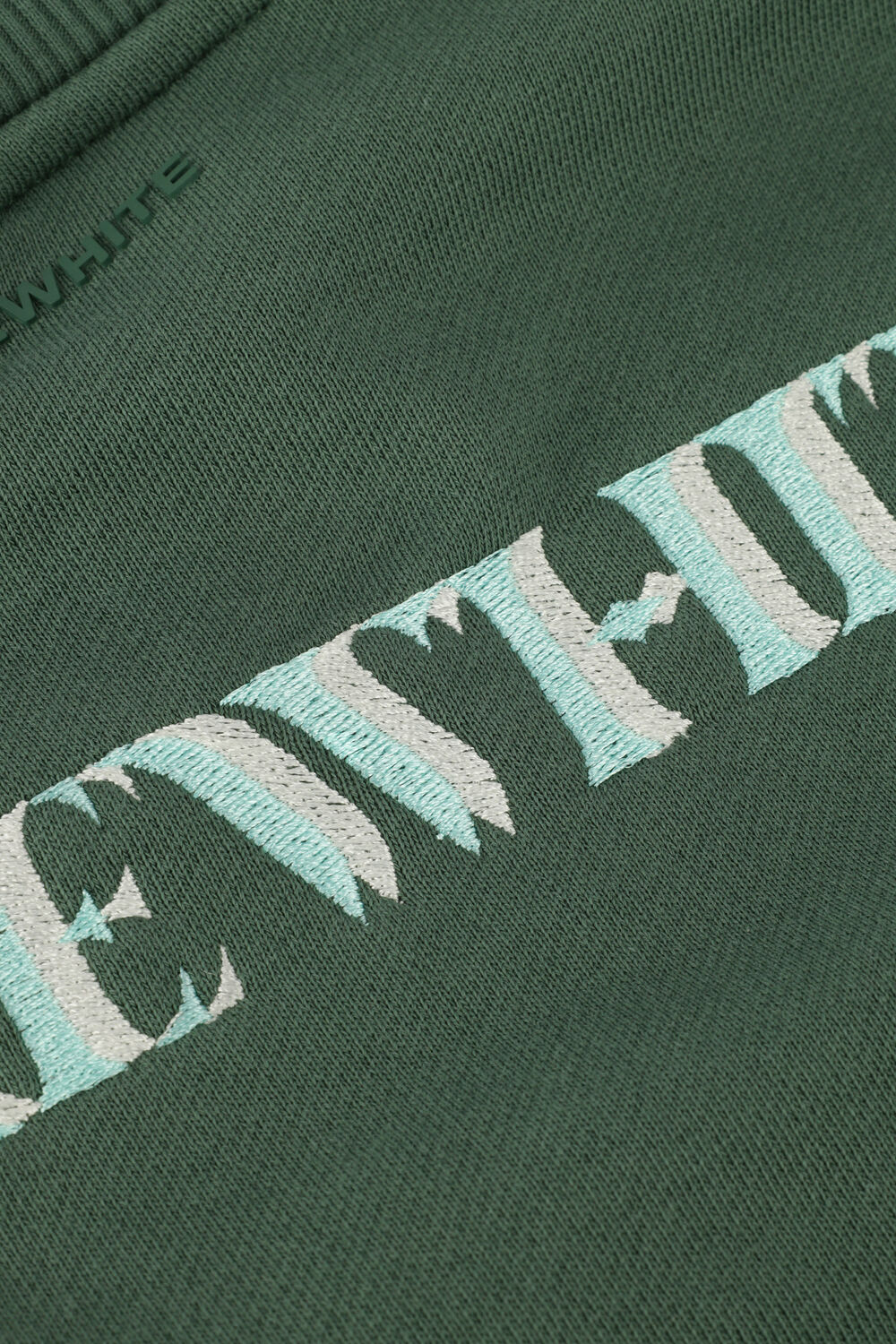 Donkergroene PUREWHITE Trui CREWNECK WITH BIG EMBROIDERY AT BACKSIDE - large