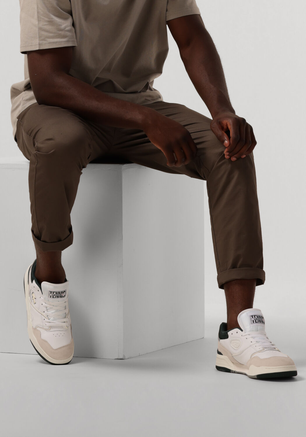 witte lacoste lage sneakers lineshot