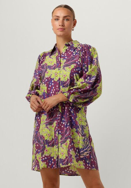 Paarse Y.A.S. Mini jurk YASEMILI 7/8 SHIRT DRESS S. - large