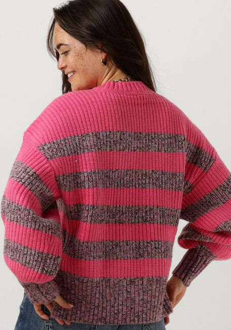 Roze CO'COUTURE Trui ROW MELANGE STRIPE KNIT - large